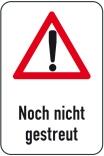 Winterschild/Verkehrszeichen mit Warnzeichen, Noch nicht gestreut