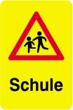 Sonderschild, Achtung Schule, gelb lackiert