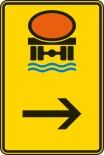 Verkehrszeichen 422-24 StVO, Wegweiser für Fahrzeuge mit wassergefährdender Ladung (hier rechts)