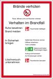 Aushang, Verhalten im Brandfall, 200 x 300 mm mit Symbolen nach DIN EN ISO 7010