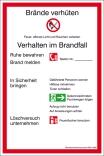 Aushang, Verhalten im Brandfall, mit Symbolen nach DIN EN ISO 7010