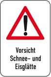 Winterschild/Verkehrszeichen mit Warnzeichen, Vorsicht Schnee- und Eisglätte