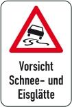 Winterschild/Verkehrszeichen, Vorsicht Schnee- und Eisglätte
