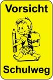 Kinderhinweisschild, Vorsicht Schulweg, gelb/schwarz, 500 x 750 oder 650 x 1000 mm