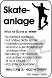 Spielplatzschild, Skateanlage, Infos für Skater und Inliner ..., 400 x 600 mm