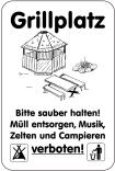 Sonderschild, Grillplatz, Bitte sauber halten!, Müll entsorgen ..., 400 x 600 mm