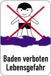 Sonderschild, Baden verboten, Lebensgefahr, 400 x 600 mm