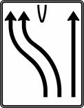 Verkehrszeichen 501-18 StVO, Überleitungstafel