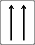 Verkehrszeichen 521-30 StVO, Fahrstreifentafel ohne Gegenverkehr
