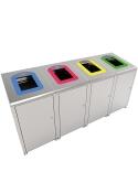 Recyclingbehälter 'Pro 34', 60 Liter aus Edelstahl, versch. Rahmenfarben