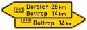 Anwendungsbeispiel: VZ Nr. 415-40 (Pfeilwegweiser auf Bundesstraßen, doppelseitig)