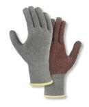 teXXor® Mittelstrick-Handschuhe 'BAUMWOLLE/POLYESTER', grau/rote Noppen