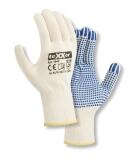teXXor® Mittelstrick-Handschuhe 'BAUMWOLLE/NYLON', weiß/blaue Noppen