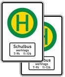 Verkehrszeichen 224-24 StVO, Schulbushaltestelle, doppelseitig