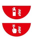 Boden-Sicherheitskennzeichen 'Brandschutz' aus PVC, selbstklebend, Rutschkl. R10, Halbkreis