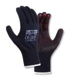 teXXor® Feinstrick-Handschuhe 'BAUMWOLLE/NYLON', blau/rote Noppen