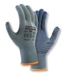 teXXor® Feinstrick-Handschuhe 'NYLON', grau/blaue Noppen