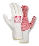 teXXor® Feinstrick-Handschuhe 'BAUMWOLLE/NYLON', beige/rote Noppen