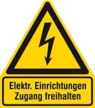 Elektrokennzeichnung/Warnkombischild, Elektrische Einrichtungen Zugang freihalten