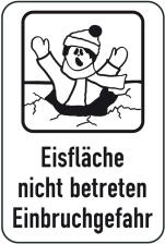 Modellbeispiel: Hinweisschild Betreten der Eisfläche verboten (Art. 14897)