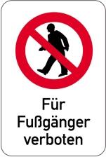 Modellbeispiel: Sonderschild, Für Fußgänger verboten (Art. 14969)