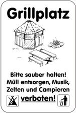 Modellbeispiel: Sonderschild, Grillplatz, Bitte sauber halten!, Müll entsorgen ... (Art. 15033)