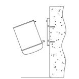 Montagesatz Typ 1, für Abfallbehälter und Ascher zur Wandbefestigung
