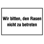 Hinweisschild für Wald- und Freizeitanlagen, Wir bitten, den Rasen nicht zu betreten