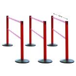 Personenleitsystem 6er-Set 'Beltrac Classic Safety Double' aus Aluminium, Gurtlänge 6x je 2x 2,3 m, mobil, rot oder gelb