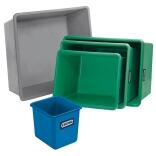 Rechteckbehälter Grau, aus GFK, Volumen 100 bis 3300 Liter, stapelbar, optionale Staplertaschen