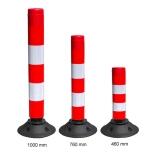 Leitzylinder 'Cone' Ø 100mm, anfahrbar, vollreflektierend, mit Recyclingfuß, H 460, 760 o. 1000mm