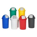Abfallbehälter 'Cubo Jago' 50 Liter aus Kunststoff, mit Pushdeckel, verschiedene Farben