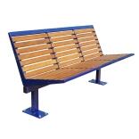 Sitzbank 'Level' mit Rückenlehne, Stahl, Sitz- und Rückenfläche aus Robinien-Holz, zum Aufdübeln