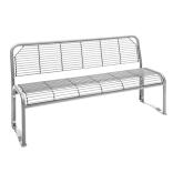 Sitzbank 'Dita' mit Rückenlehne, aus Stahl, Sitz- und Rückenfläche aus Gitternetz
