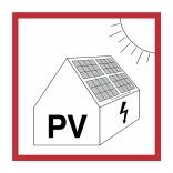 Elektrokennzeichnung/Warnschild, Warnung vor Gefahren durch Photovoltaikanlage