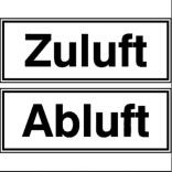 Hinweisschild zur Betriebskennzeichnung, Zuluft / Abluft, 1 Satz