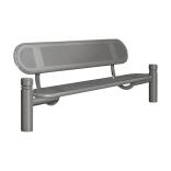 Sitzbank 'Trend' mit Rückenlehne, aus Stahl, Sitz- und Rückenfläche aus Stahllochblech