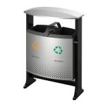 Abfallbehälter 'Recycling', 78 Liter aus Stahl, feuerfest, wahlweise mit Batteriefach