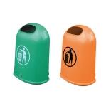 Abfallbehälter 'Local' 42 Liter aus Kunststoff, grün oder orange, zur Pfostenmontage