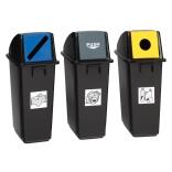 Abfallbehälter 'Cubo Lazaro' 58 Liter aus PP, mit Einwurf für Restmüll, Wertstoffe oder Papier