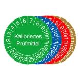 Prüfplaketten mit Jahresfarbe (6 J.), 2022/2027-2025/2030, Kalibriertes Prüfmittel, 15er-Bogen