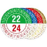 Prüfplaketten mit Jahresfarben (übergreifend, 3 Jahre), 2022/2024-2029/2031, Bogen