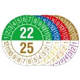 Prüfplaketten mit Jahresfarben (übergreifend, 4 Jahre), 2022/2025- 2025/2028, Bogen