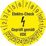 Prüfplaketten ohne Jahresfarbe (6 Jahre), Elektro-Check, Gepr. gem. VDE, 2022/2027-2029/2034