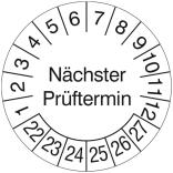 Prüfplaketten ohne Jahresfarbe (6 Jahre), Nächster Prüftermin, 2022/2027-2025/2030, Rolle