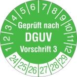Prüfplaketten mit Jahresfarbe (6 Jahre), 2023/2029-2028/2034, nach DGUV Vorschrift 3, Rolle