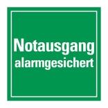 GfS Aufkleber Notausgang alarmgesichert, selbstklebende Folie, 130 x 130 mm