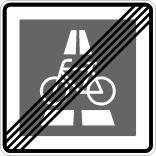 Verkehrszeichen 350.2 StVO, Ende des Radschnellwegs