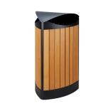 Abfallbehälter 'P-Bins 112' 60 Liter aus Stahl mit Kunststoffverkleidung (Holzoptik)