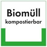 Kennzeichnungsschild Biomüll kompostierbar